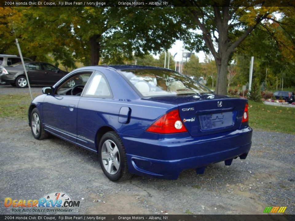 2004 Honda Civic EX Coupe Fiji Blue Pearl / Ivory Beige Photo #3