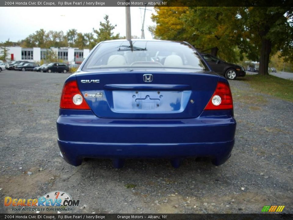 2004 Honda Civic EX Coupe Fiji Blue Pearl / Ivory Beige Photo #4