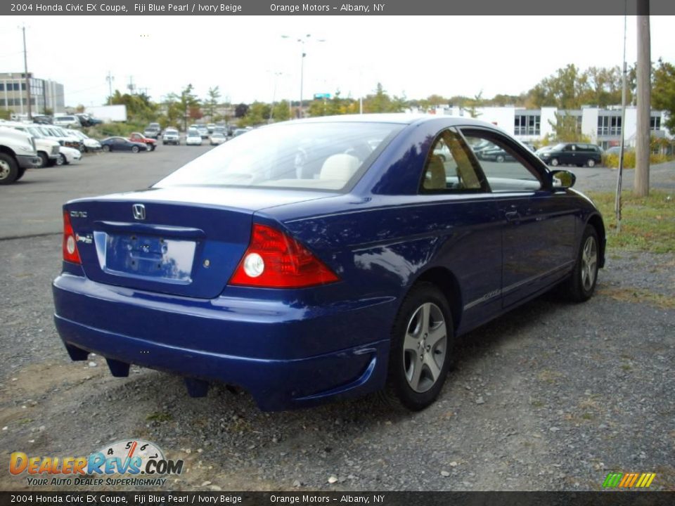 2004 Honda Civic EX Coupe Fiji Blue Pearl / Ivory Beige Photo #5