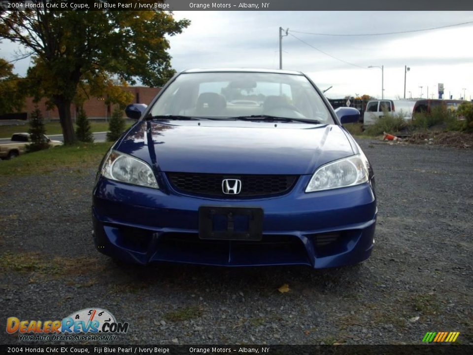 2004 Honda Civic EX Coupe Fiji Blue Pearl / Ivory Beige Photo #6