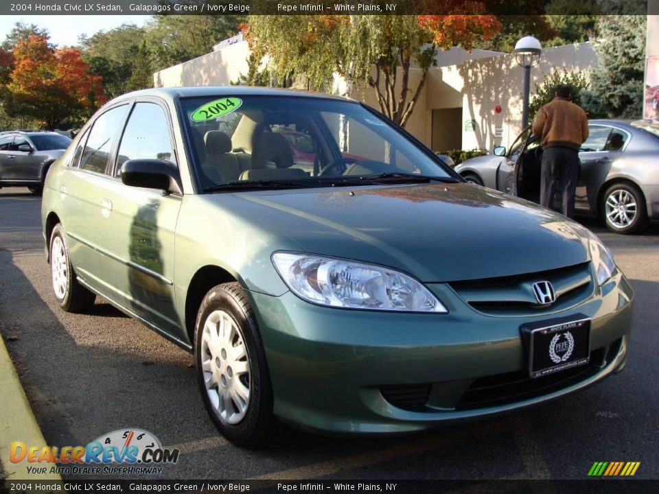 2004 Honda Civic LX Sedan Galapagos Green / Ivory Beige Photo #3