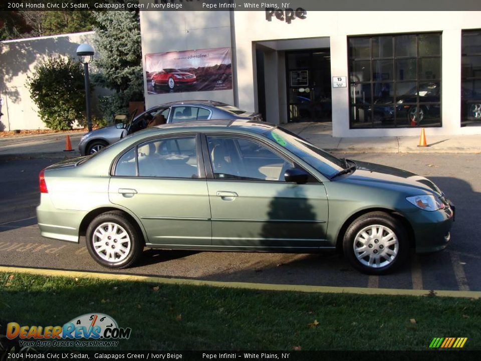 2004 Honda Civic LX Sedan Galapagos Green / Ivory Beige Photo #4