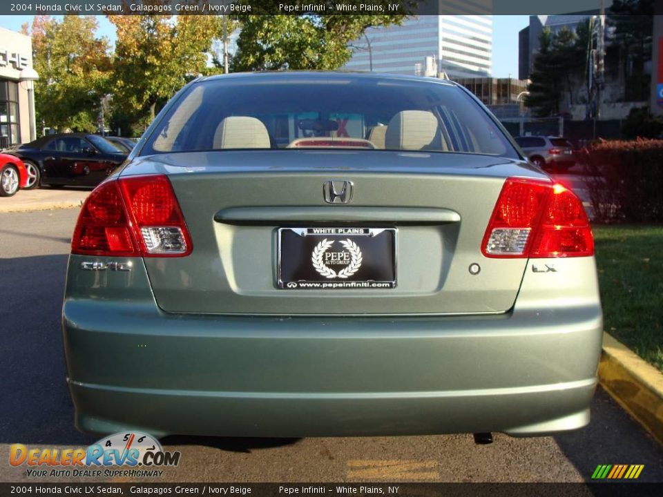 2004 Honda Civic LX Sedan Galapagos Green / Ivory Beige Photo #6