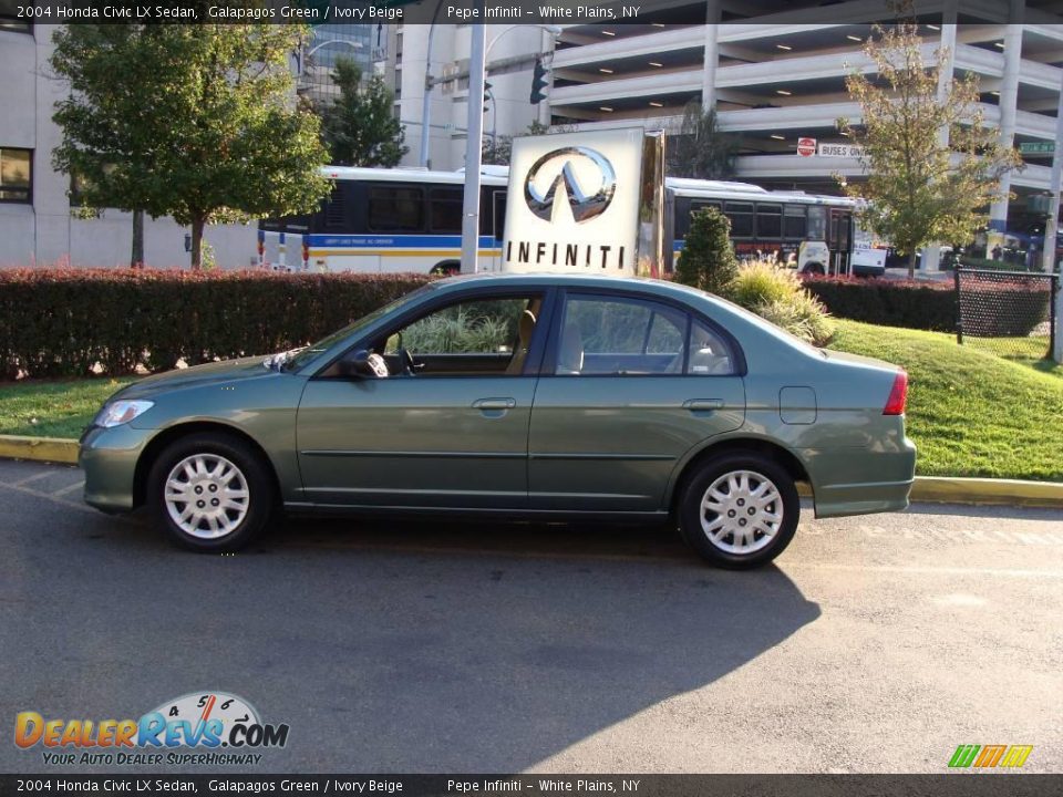 2004 Honda Civic LX Sedan Galapagos Green / Ivory Beige Photo #8