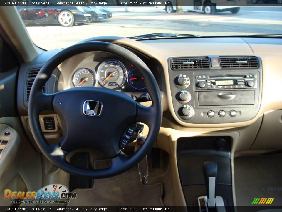 2004 Honda Civic LX Sedan Galapagos Green / Ivory Beige Photo #18