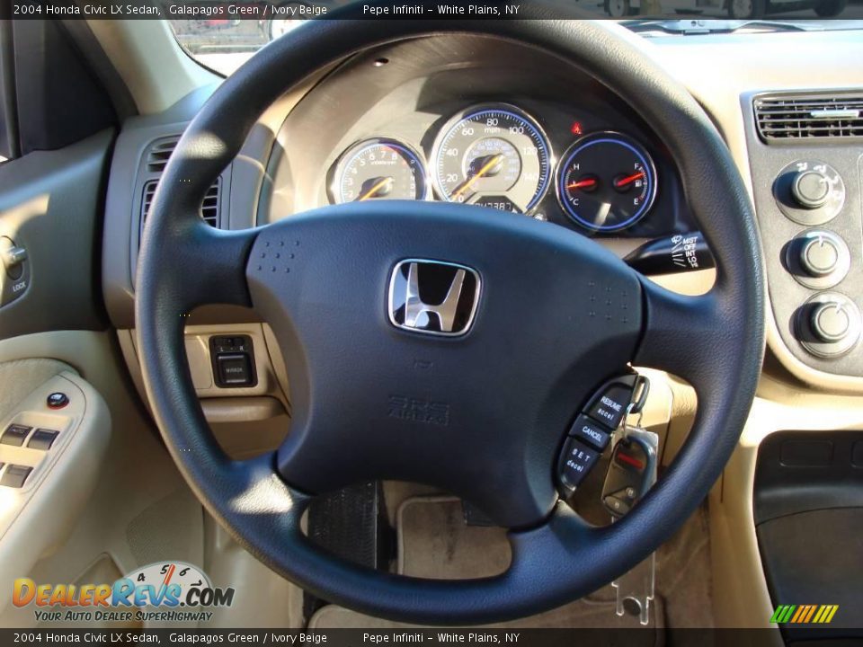 2004 Honda Civic LX Sedan Galapagos Green / Ivory Beige Photo #19