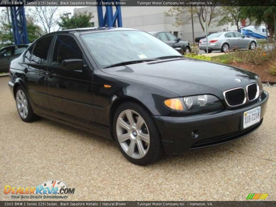 2003 BMW 3 Series 325i Sedan Black Sapphire Metallic / Natural Brown Photo #7