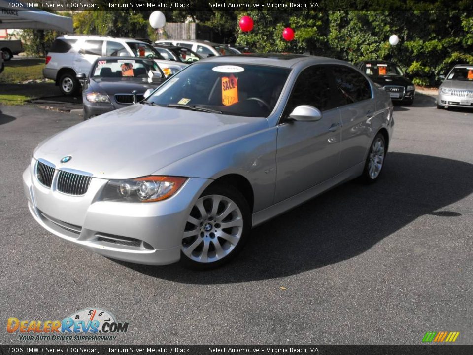 2006 BMW 3 Series 330i Sedan Titanium Silver Metallic / Black Photo #2