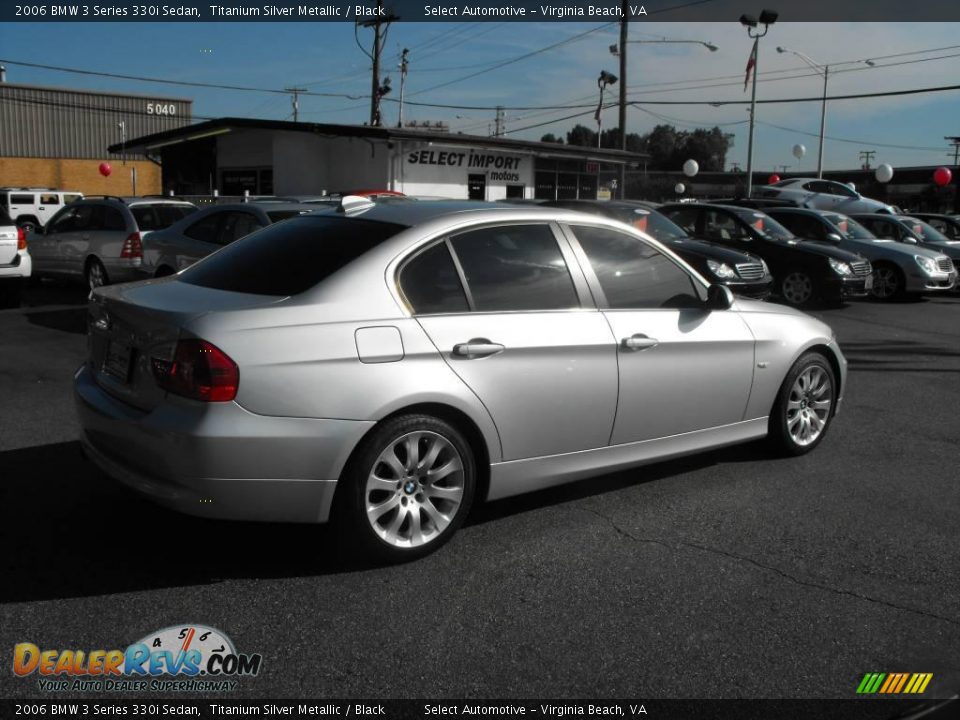 2006 BMW 3 Series 330i Sedan Titanium Silver Metallic / Black Photo #6