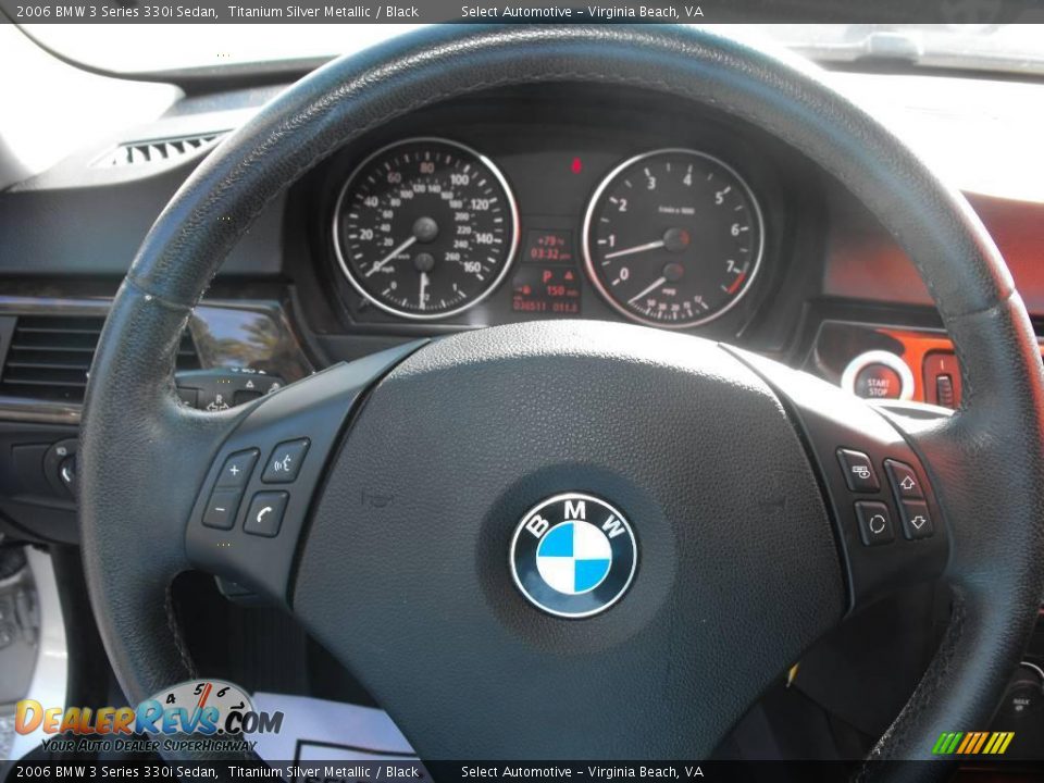 2006 BMW 3 Series 330i Sedan Titanium Silver Metallic / Black Photo #16