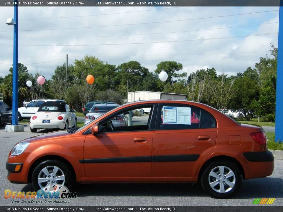 2008 Kia Rio LX Sedan Sunset Orange / Gray Photo #2