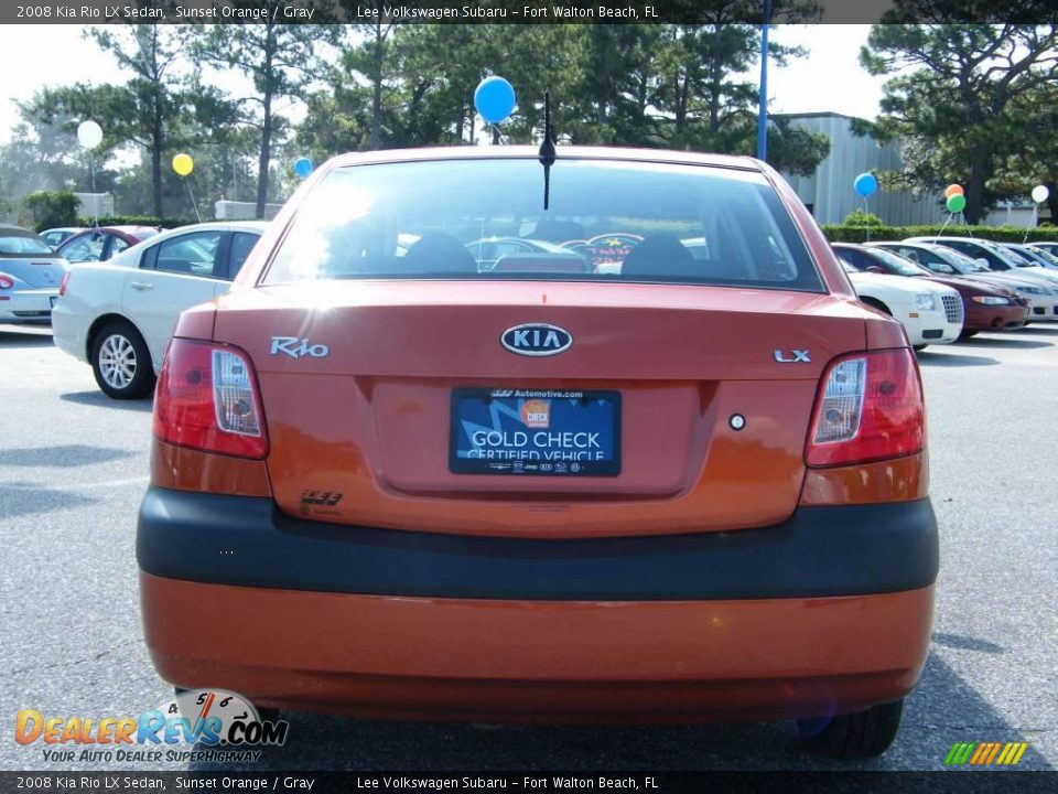 2008 Kia Rio LX Sedan Sunset Orange / Gray Photo #4