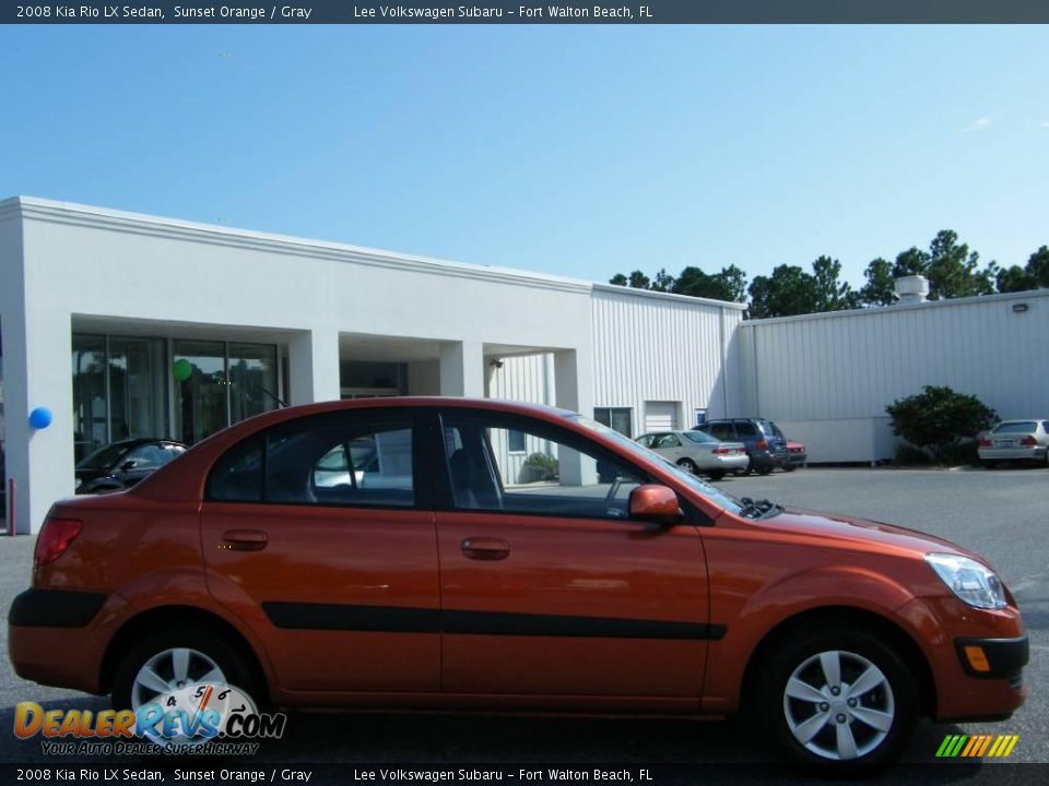2008 Kia Rio LX Sedan Sunset Orange / Gray Photo #6