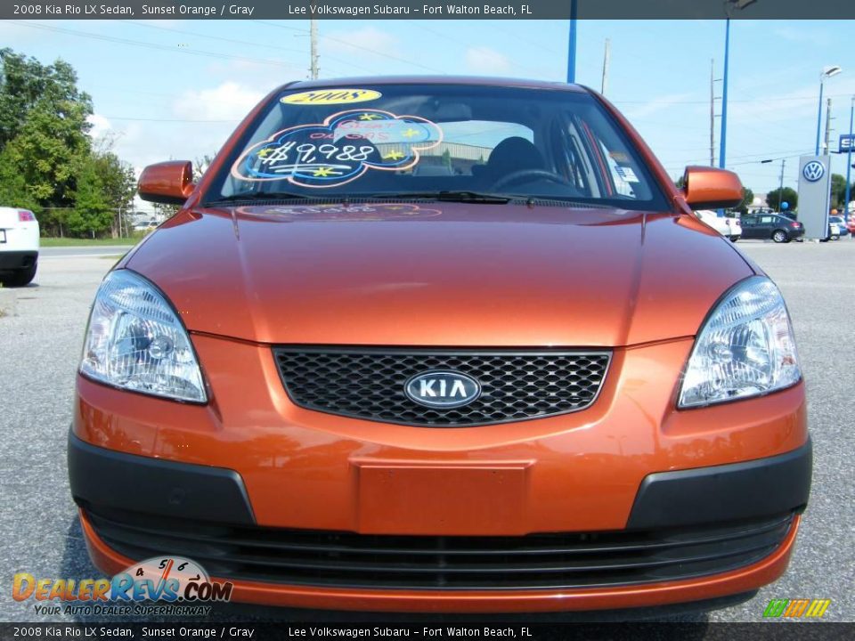 2008 Kia Rio LX Sedan Sunset Orange / Gray Photo #8