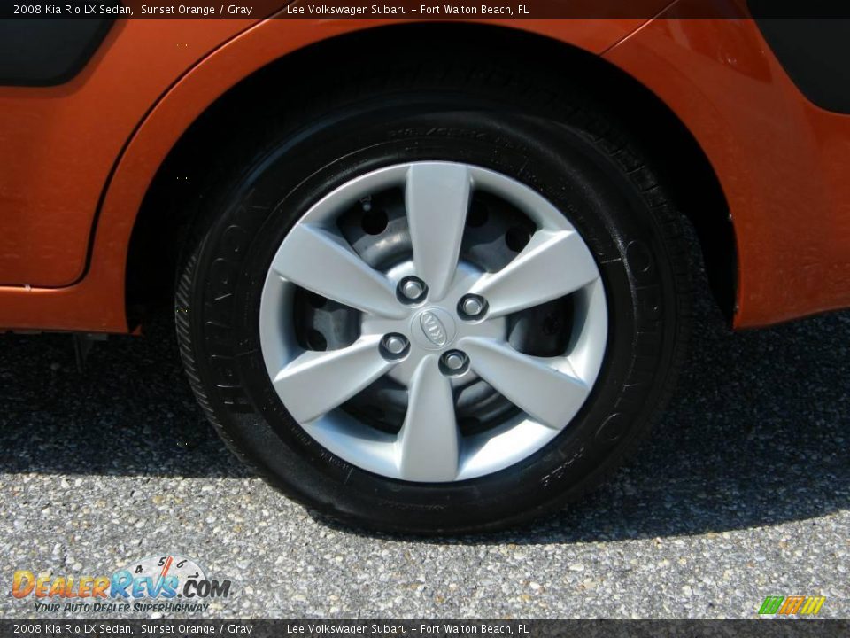 2008 Kia Rio LX Sedan Sunset Orange / Gray Photo #11