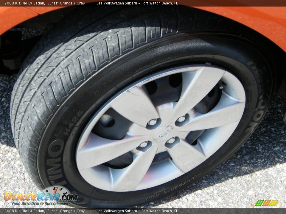 2008 Kia Rio LX Sedan Sunset Orange / Gray Photo #12