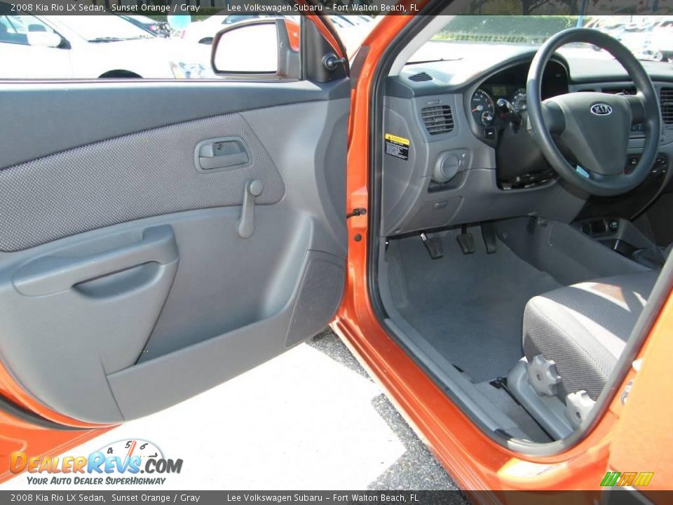 2008 Kia Rio LX Sedan Sunset Orange / Gray Photo #13
