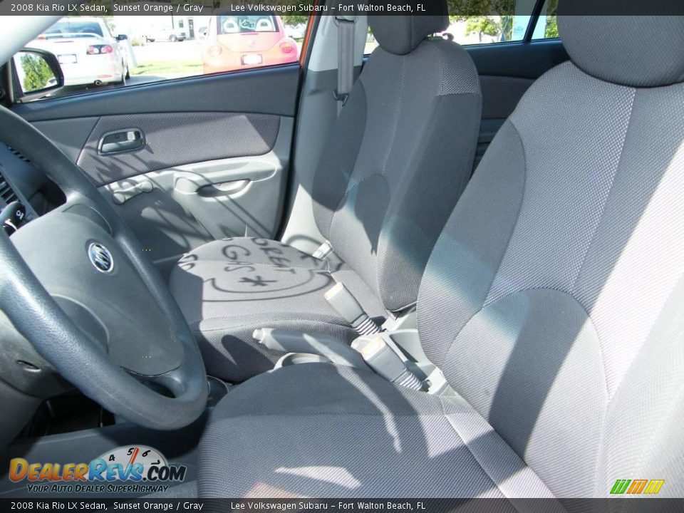 2008 Kia Rio LX Sedan Sunset Orange / Gray Photo #14