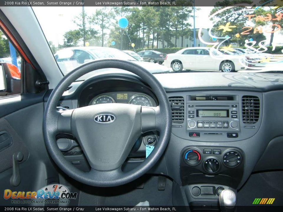 2008 Kia Rio LX Sedan Sunset Orange / Gray Photo #18
