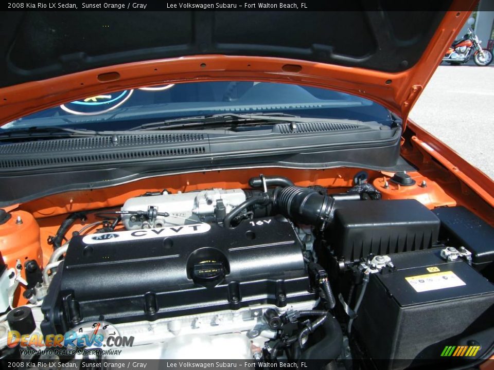 2008 Kia Rio LX Sedan Sunset Orange / Gray Photo #29