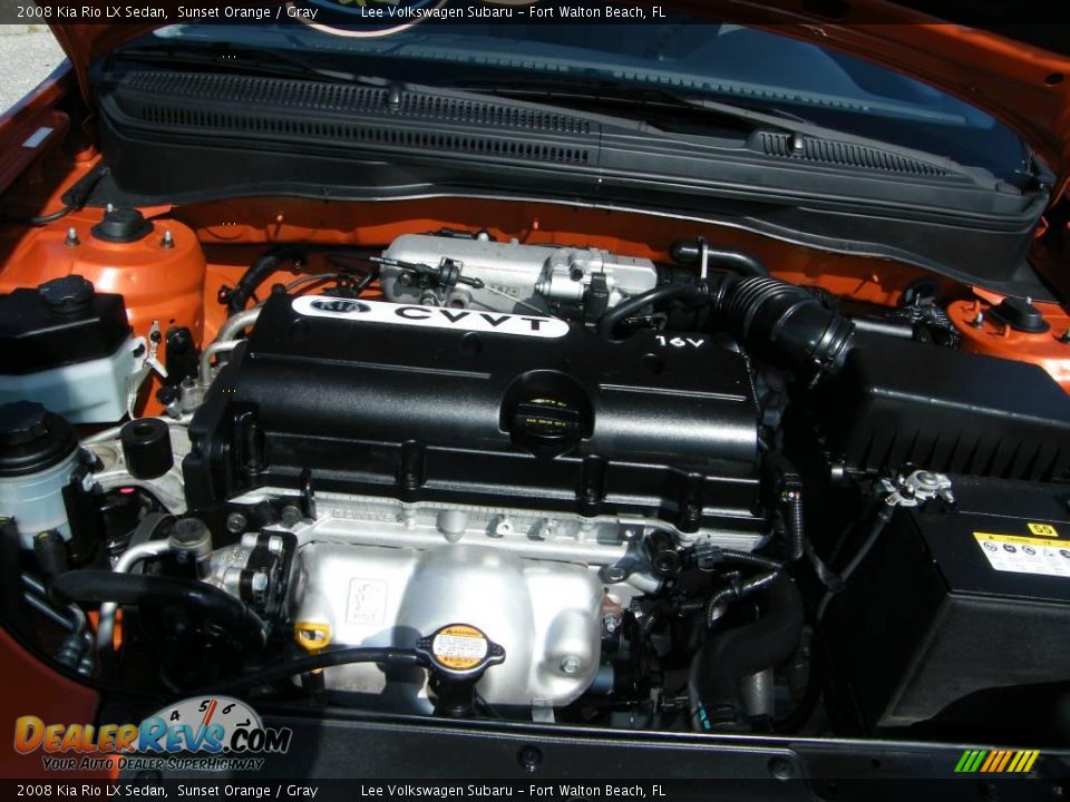 2008 Kia Rio LX Sedan Sunset Orange / Gray Photo #30