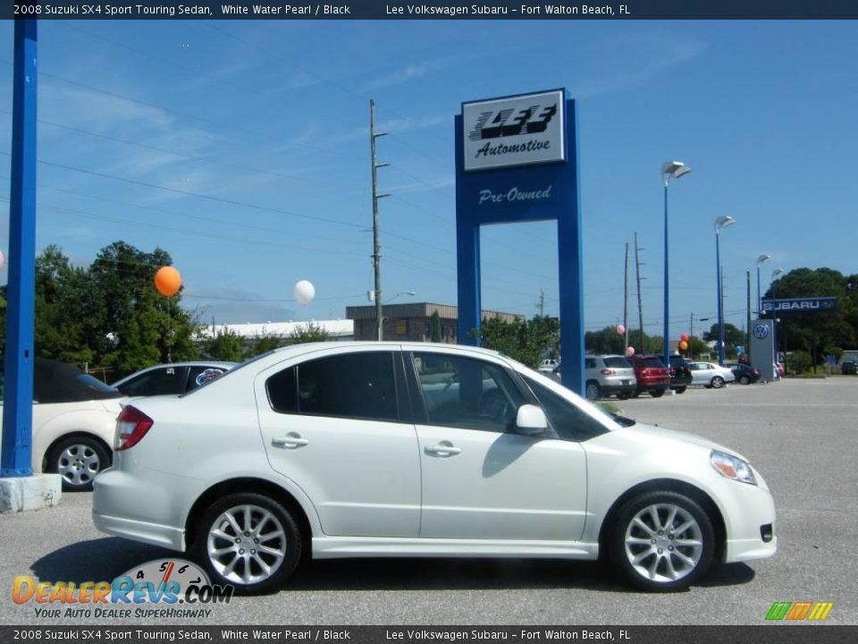 2008 Suzuki SX4 Sport Touring Sedan White Water Pearl / Black Photo #6