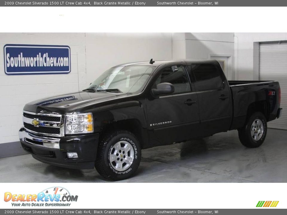 2009 Chevrolet Silverado 1500 LT Crew Cab 4x4 Black Granite Metallic / Ebony Photo #1