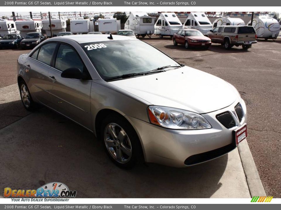 2008 Pontiac G6 GT Sedan Liquid Silver Metallic / Ebony Black Photo #2