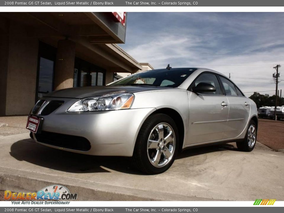2008 Pontiac G6 GT Sedan Liquid Silver Metallic / Ebony Black Photo #22