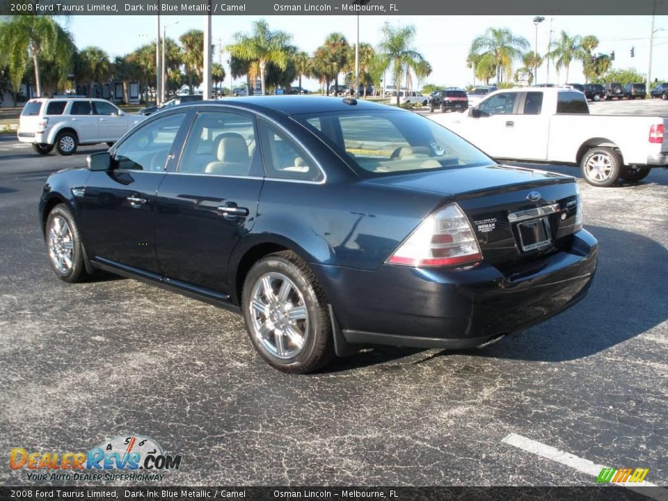 2008 Ford Taurus Limited Dark Ink Blue Metallic / Camel Photo #3
