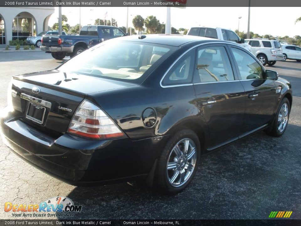 2008 Ford Taurus Limited Dark Ink Blue Metallic / Camel Photo #5