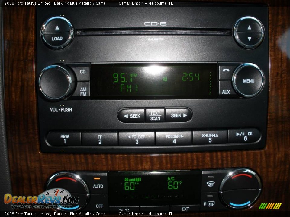 2008 Ford Taurus Limited Dark Ink Blue Metallic / Camel Photo #20