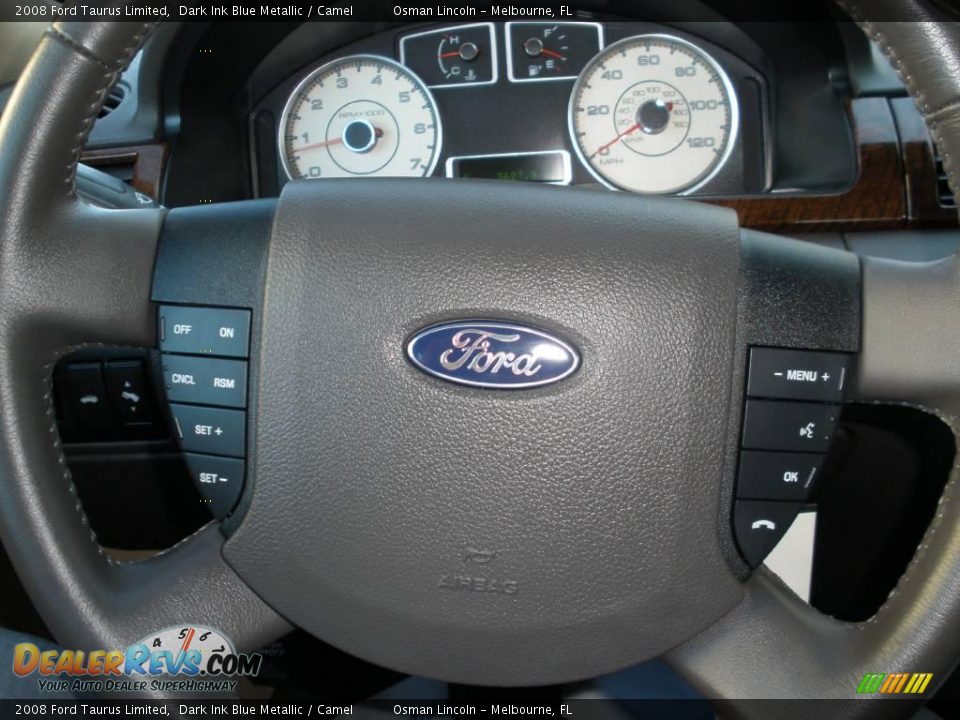 2008 Ford Taurus Limited Dark Ink Blue Metallic / Camel Photo #23