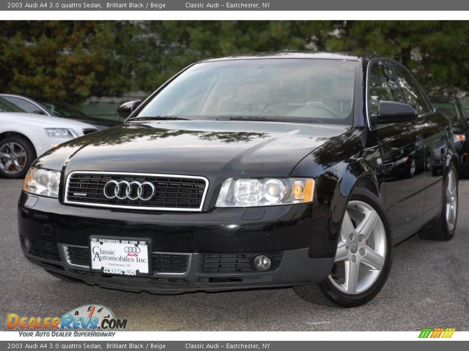 2003 Audi A4 3.0 quattro Sedan Brilliant Black / Beige Photo #1