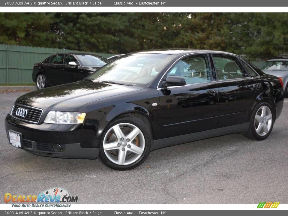 2003 Audi A4 3.0 quattro Sedan Brilliant Black / Beige Photo #2