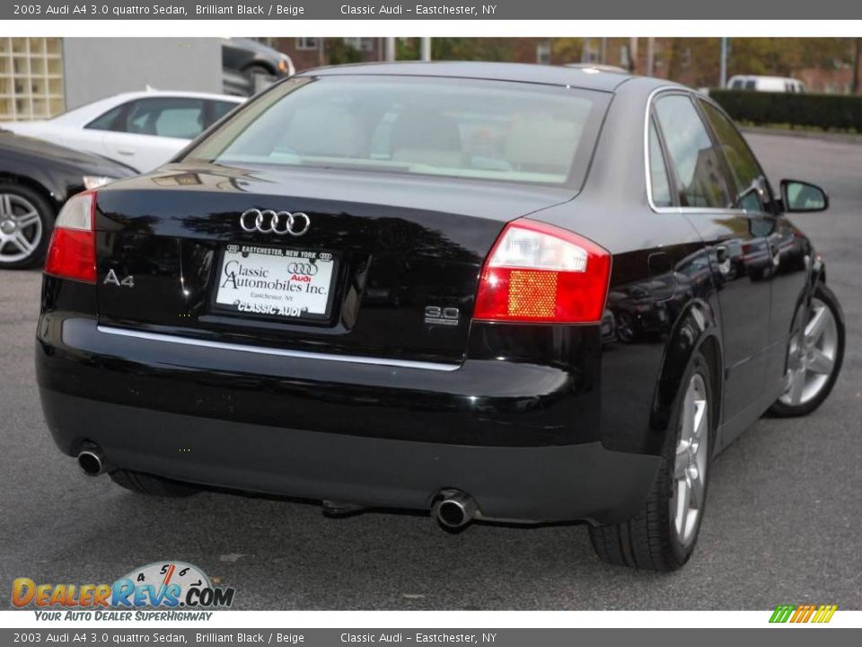 2003 Audi A4 3.0 quattro Sedan Brilliant Black / Beige Photo #4