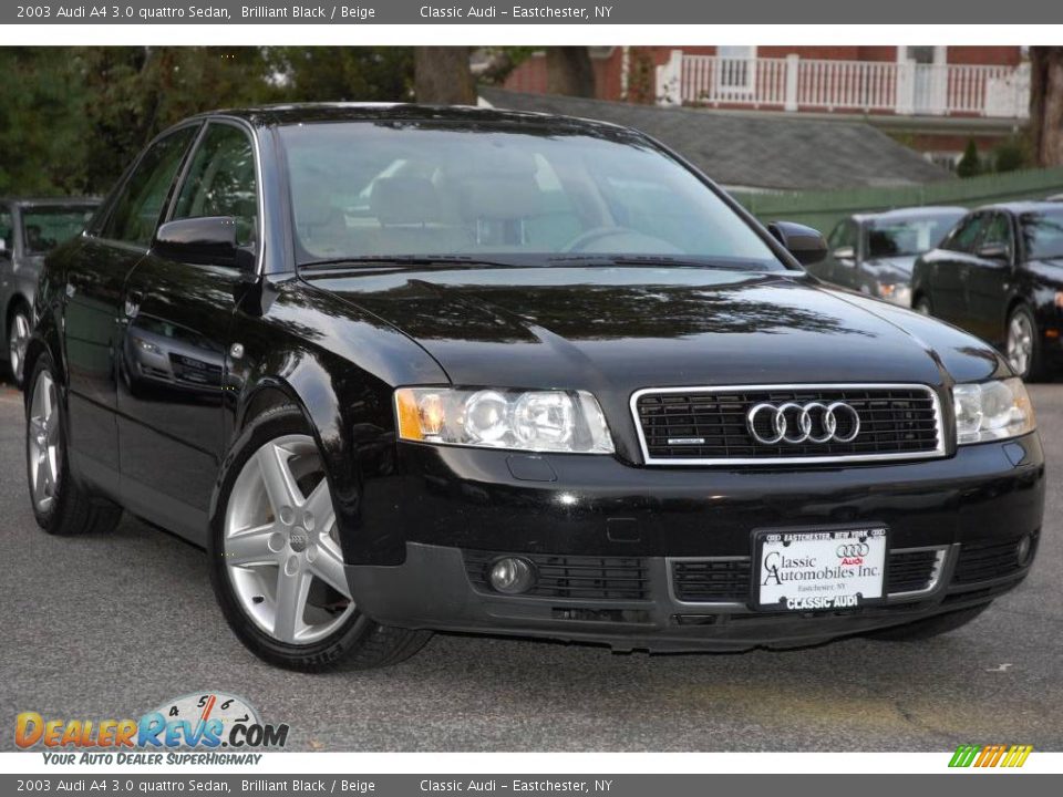 2003 Audi A4 3.0 quattro Sedan Brilliant Black / Beige Photo #7