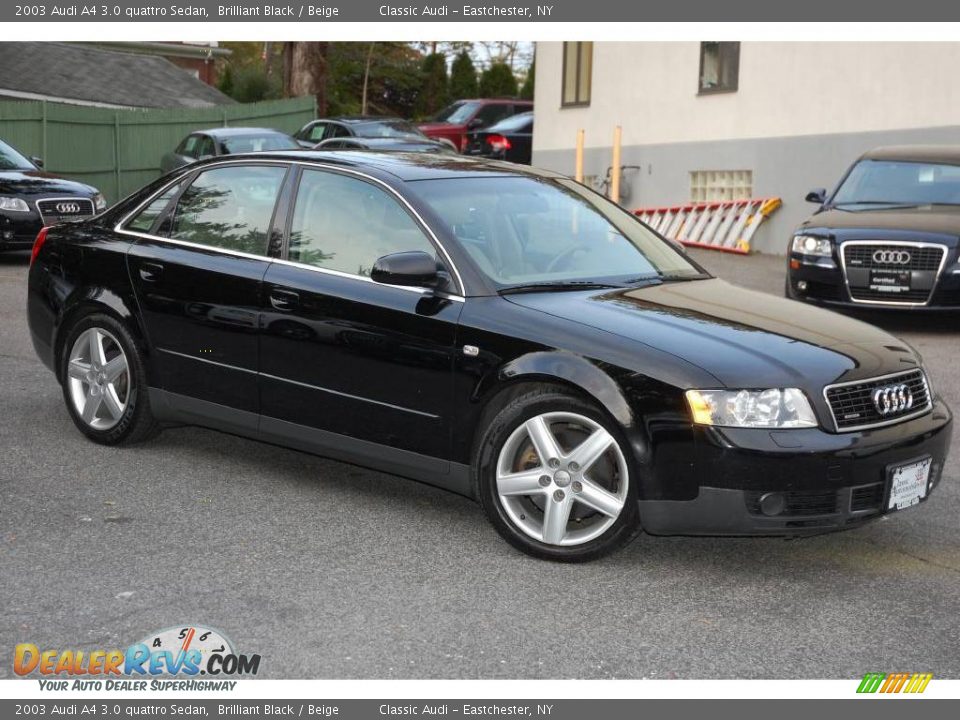 2003 Audi A4 3.0 quattro Sedan Brilliant Black / Beige Photo #8
