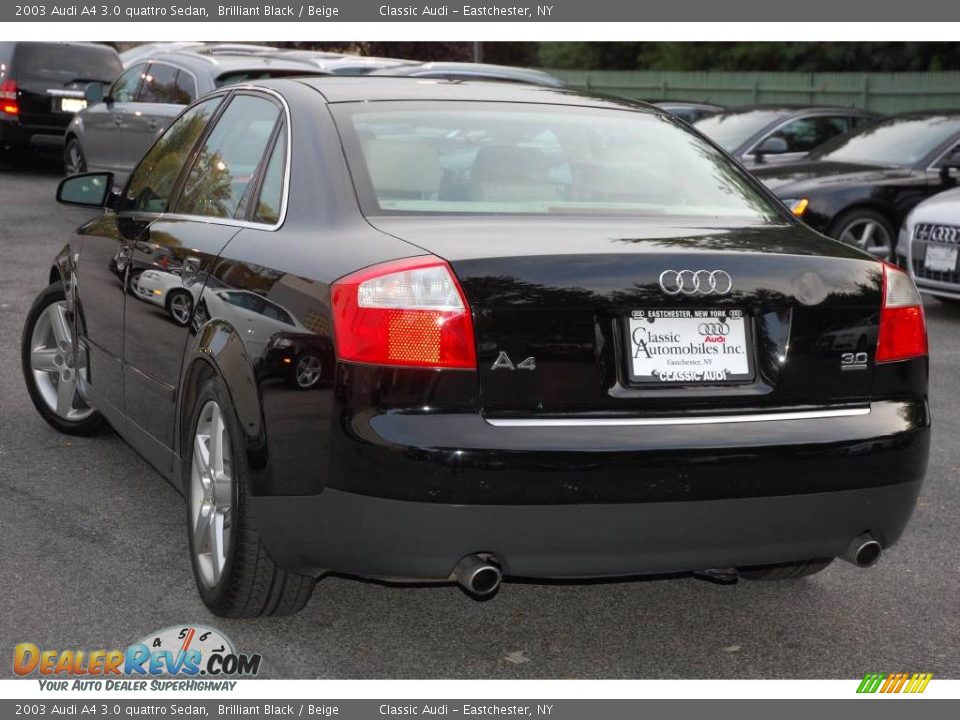 2003 Audi A4 3.0 quattro Sedan Brilliant Black / Beige Photo #10
