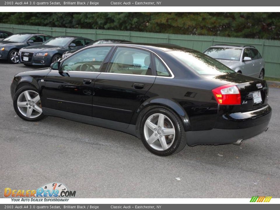 2003 Audi A4 3.0 quattro Sedan Brilliant Black / Beige Photo #11