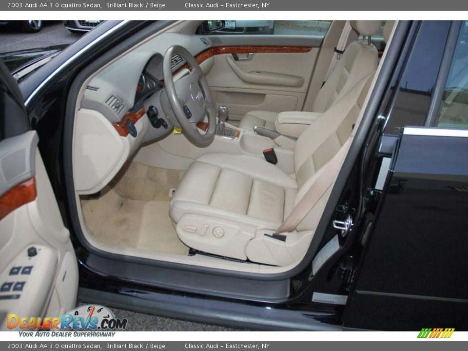 2003 Audi A4 3.0 quattro Sedan Brilliant Black / Beige Photo #13