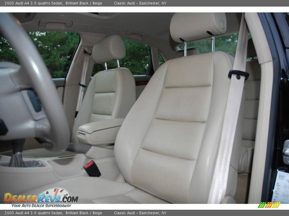 2003 Audi A4 3.0 quattro Sedan Brilliant Black / Beige Photo #15