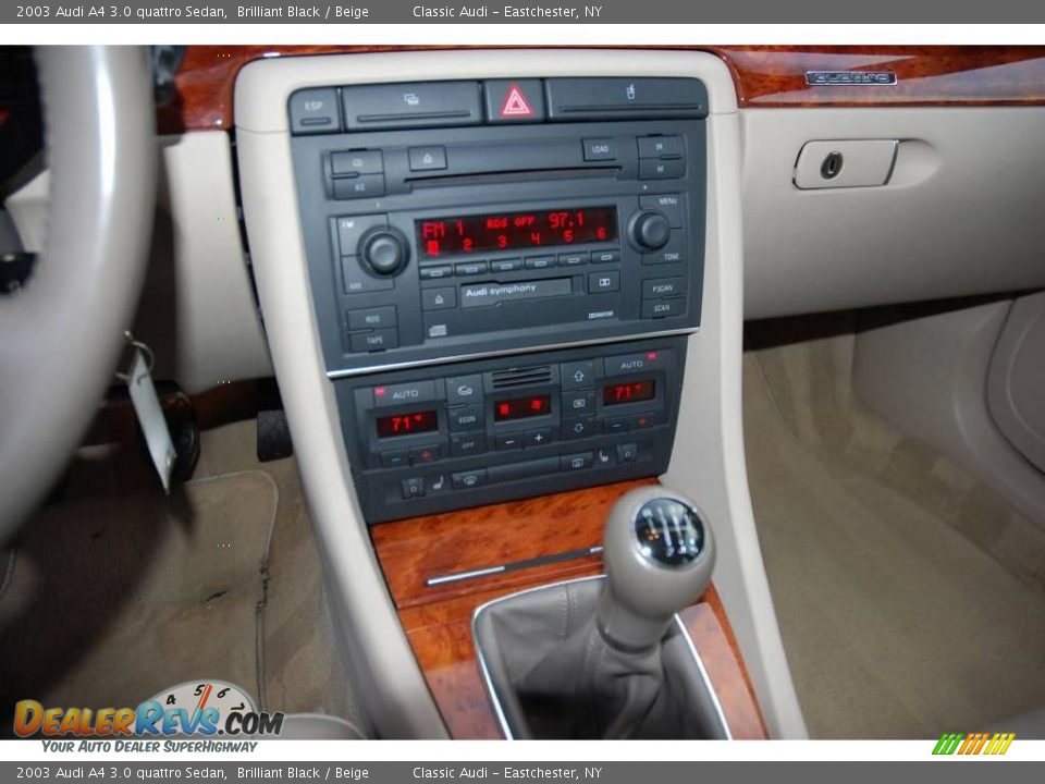 2003 Audi A4 3.0 quattro Sedan Brilliant Black / Beige Photo #16