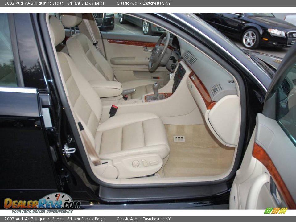 2003 Audi A4 3.0 quattro Sedan Brilliant Black / Beige Photo #24