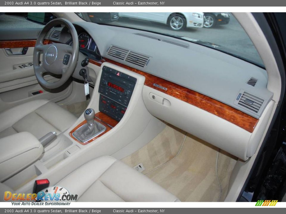 2003 Audi A4 3.0 quattro Sedan Brilliant Black / Beige Photo #25