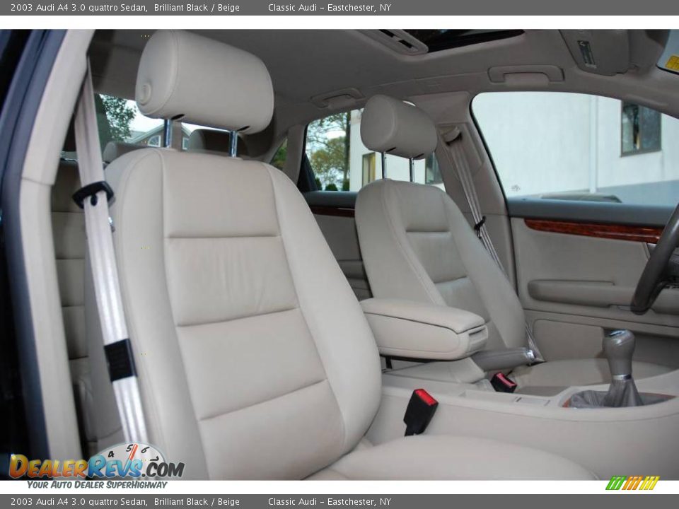 2003 Audi A4 3.0 quattro Sedan Brilliant Black / Beige Photo #26