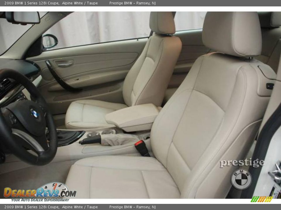 2009 BMW 1 Series 128i Coupe Alpine White / Taupe Photo #5