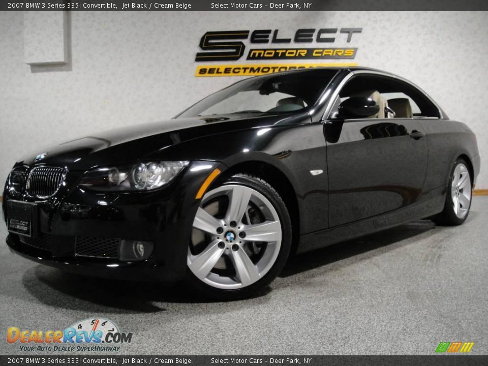 2007 BMW 3 Series 335i Convertible Jet Black / Cream Beige Photo #1