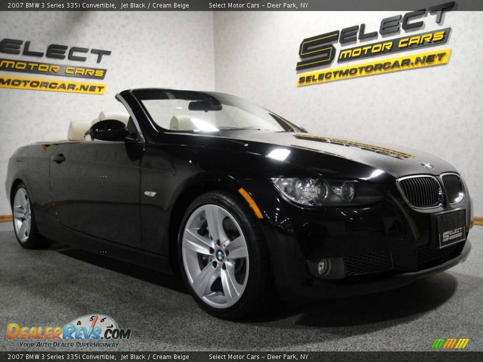 2007 BMW 3 Series 335i Convertible Jet Black / Cream Beige Photo #3