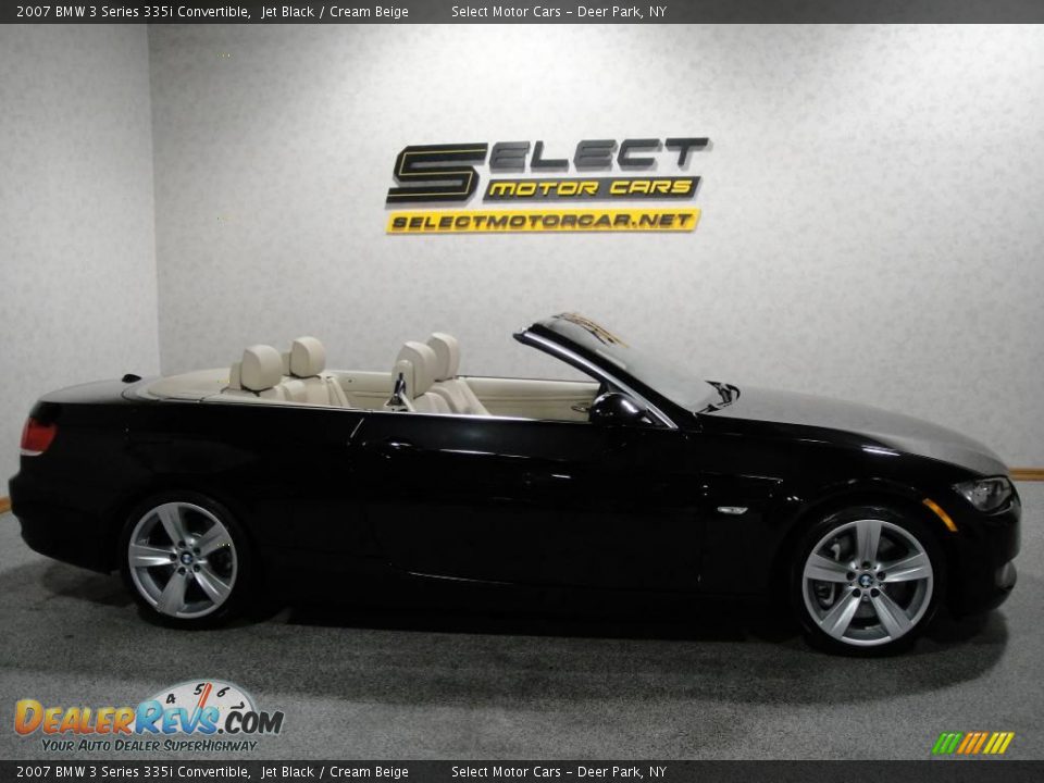 2007 BMW 3 Series 335i Convertible Jet Black / Cream Beige Photo #4